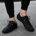 Men Mesh Breathable Non Slip Comfy Lace Up Elastic Band Casual Shoes