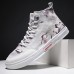 Men Ink Painting Ice Silk Canvas Comfy High Top Breathable Casual Sneakers