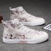 Men Ink Painting Ice Silk Canvas Comfy High Top Breathable Casual Sneakers