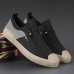 Men Colorblock Comfy Breathable Zipper Casual Canvas Sneakers