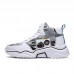 Men Stylish Pattern Cloth Leather Splicing Comfy Wearable Sport Casual Sneakers