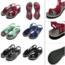 Women Flat Sandals Rome Style Flip Flops Cross Weaving Straps Low Heels Ladies Beach Summer Shoes