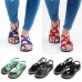 Sandals - Women Flat Sandals Rome Style Flip Flops Cross Weaving Straps Low Heels Ladies Beach Summer Shoes