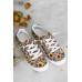 Women's Shoes - Yellow Sunflower Leopard Print Lace-up Round Toe Sneakers