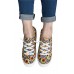 Women's Shoes - Yellow Sunflower Leopard Print Lace-up Round Toe Sneakers