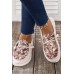 Women's Shoes - Pattern Printed Patchwork Round Toe Slip-on Sneakers