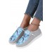 Women's Shoes - Sky Blue Abstract Print Lace up Shoes