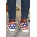 Women's Shoes - American Flag Print Slip on Flat Sneakers