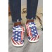 Women's Shoes - American Flag Print Slip on Flat Sneakers