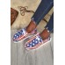 Women's Shoes - American Flag Print Slip on Flat Sneakers