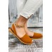 Women's Shoes - Brown Fish Mouth Artificial PU Low-cut Back Strap Ladies Shoes