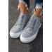 Women's Shoes - Gray Lace-up Platform Sneaker