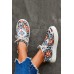 Women's Shoes - Multicolor Aztec Pattern Lace-up Sneakers