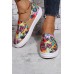 Women's Shoes - Red Multicolor Love Heart Slip-on Flat Shoes