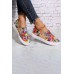 Women's Shoes - Red Multicolor Love Heart Slip-on Flat Shoes