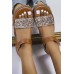 Sandals - Brown Sequin Pleather Open Toe Sandals