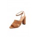 Sandals - Khaki Square Heel Pumps High Heels Buckle Strap Suede Sandals