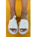 Sandals - White Lace Up Open Toe Canvas Sandals