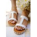 Sandals - White PU Leather Slip-on Sandals