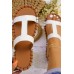 Sandals - White PU Leather Slip-on Sandals