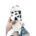 Slippers - White Cow Print Soft Soled Slippers