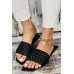Slippers - Flat-heel Braided Lattice Slippers