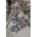 Slippers - Black White Animal Print Rhinestone Flat Slippers