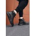 Men's Shoes - Black PU Leather Zipped Round Toe Ankle Boots