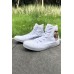 Men's Shoes - White Skull Print Lace-up High Top Canvas Sneakers