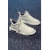 Men's Shoes - White Solid Color Lace-up Round Toe Men's Sports Shoes