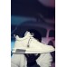 Men's Shoes - White Solid Color Lace-up Round Toe Men's Sports Shoes