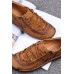 Men's Shoes - Brown Letter Stitch Trim Lace-up Men's Retro Shoes Men's Shoes - Brown Letter Stitch Trim Lace-up Men's Retro Shoes