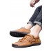 Men's Shoes - Brown Letter Stitch Trim Lace-up Men's Retro Shoes Men's Shoes - Brown Letter Stitch Trim Lace-up Men's Retro Shoes