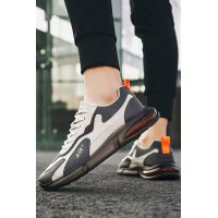 Gray Color Block Lace-up Men's Sneakers