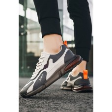 Gray Color Block Lace-up Men's Sneakers