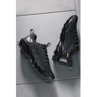 Black men's breathable running blade shoes