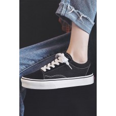 Black Men's Low Top Canvas Sneakers