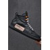 Men's Shoes - Black Patchwork PU Leather High Top Men's Sneakers