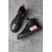 Men's Shoes - Black Patchwork PU Leather High Top Men's Sneakers