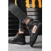 Men's Shoes - Black Patchwork PU Leather High Top Men's Sneakers