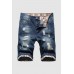 Men's Shoes - Men's Buttoned Distressed Slim-fit Denim Shorts